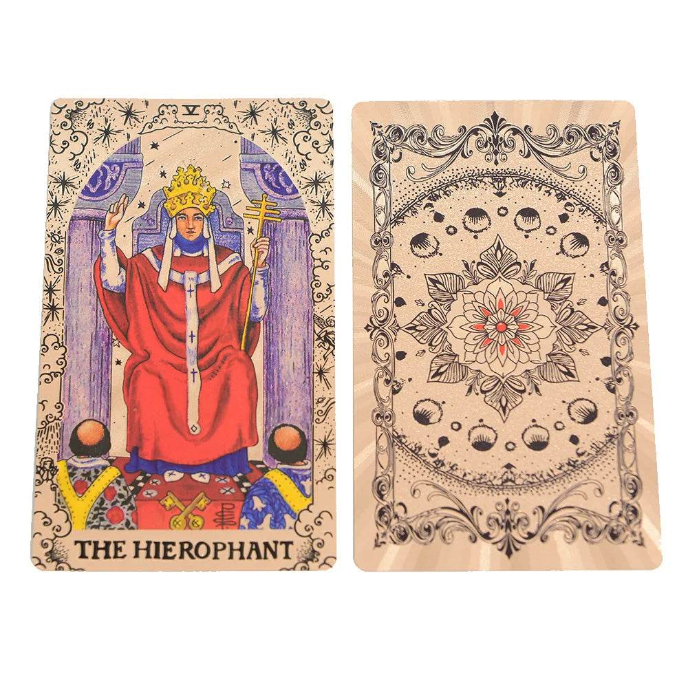 Gold Foiled Tarot Cards Set with Guidebook for Enhanced Spiritual Guidance and Intuition