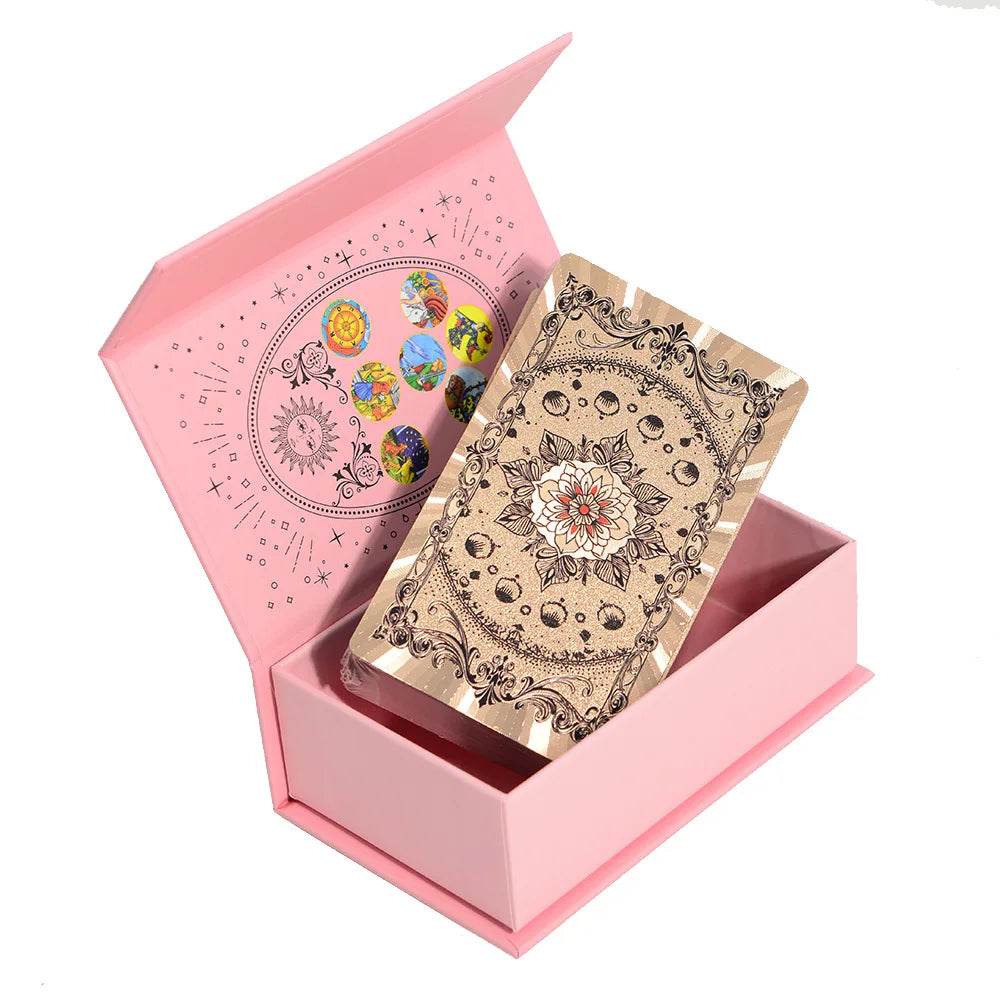 Gold Foiled Tarot Cards Set with Guidebook for Enhanced Spiritual Guidance and Intuition