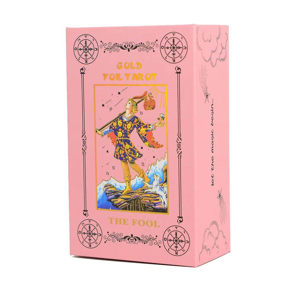 Gold Foiled Tarot Cards Set with Guidebook for Enhanced Spiritual Guidance and Intuition