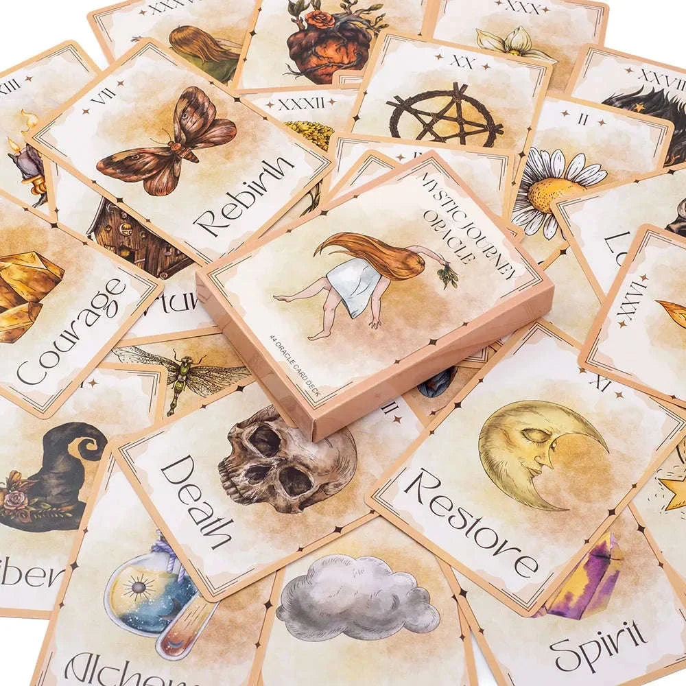 🎴 Mystic Journey Oracle Deck – 44-Card English Edition for Intuitive Guidance, Meditation, and Entertaining Family Play