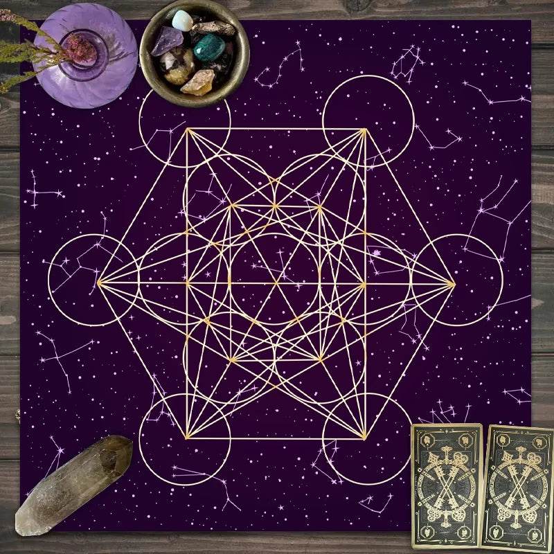 Moon Phase Tarot Card Tablecloth - Gold for Spiritual Readings and Rituals JP181