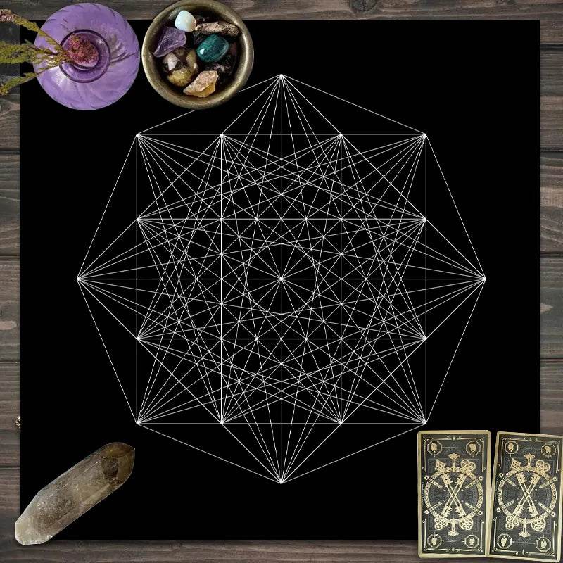 Moon Phase Tarot Card Tablecloth - Gold for Spiritual Readings and Rituals JP183