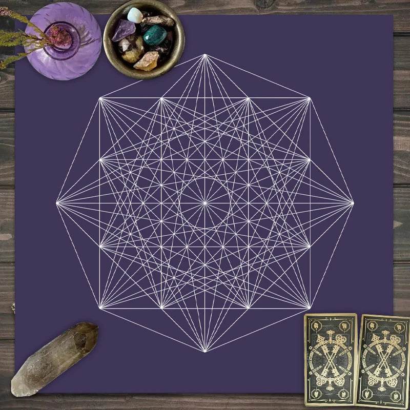 Moon Phase Tarot Card Tablecloth - Gold for Spiritual Readings and Rituals JP184