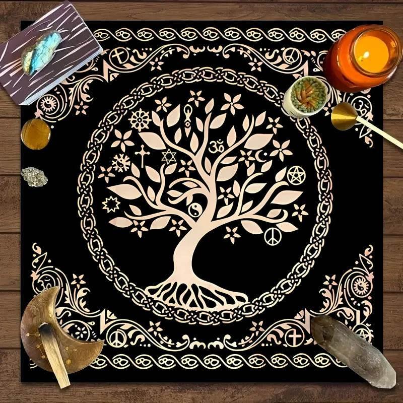 Moon Phase Tarot Card Tablecloth - Gold for Spiritual Readings and Rituals JP150