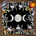 Moon Phase Tarot Card Tablecloth - Gold for Spiritual Readings and Rituals JP131