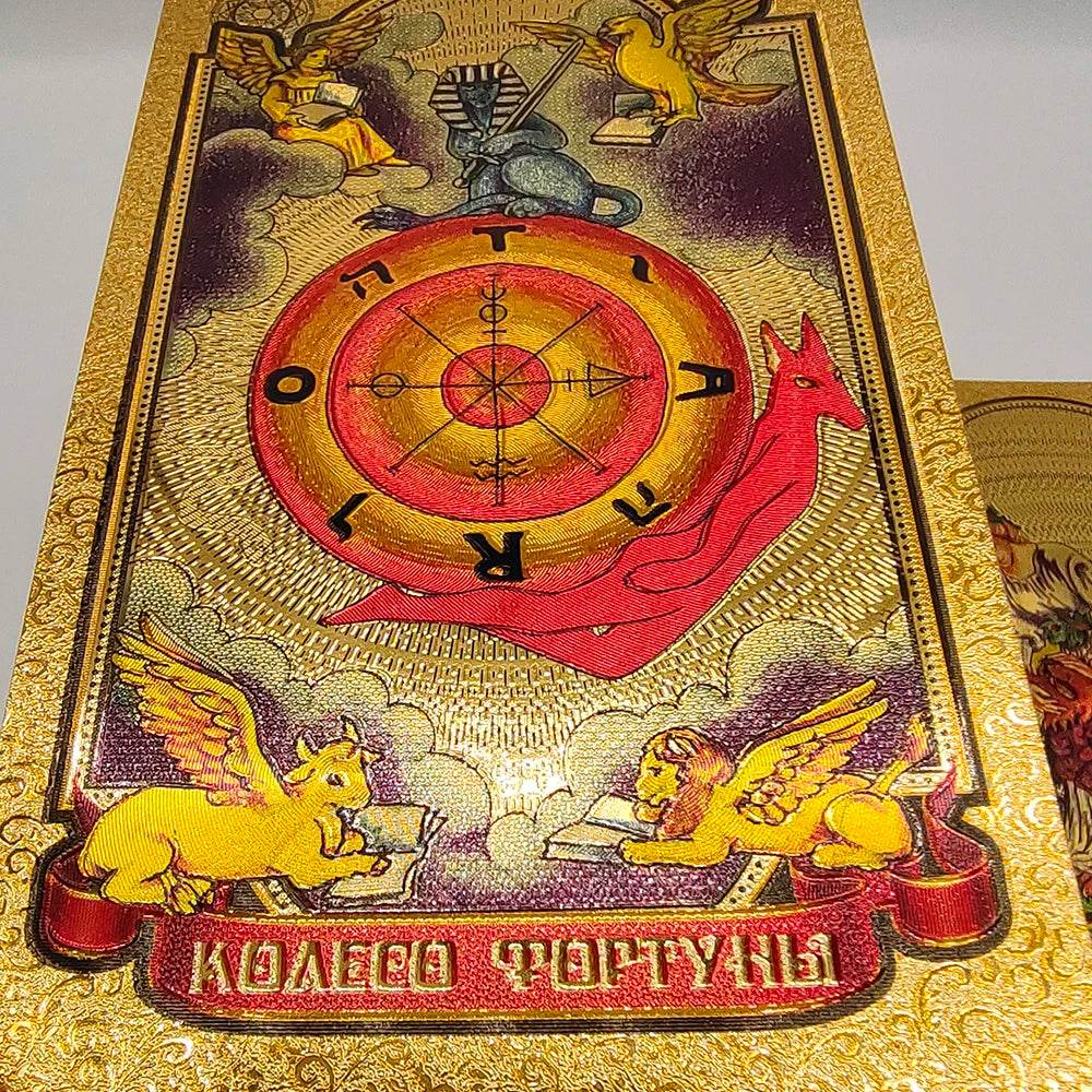 Russian Deluxe Gold Foil Tarot Deck – Thai Gold Foil Tarot Deck for Spiritual Insight & Instant Decision-Making