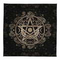 🔮Mystical Altar Cloth Featuring Crystal Pendulum, Crescent Moon, Aura Pentagram & Astrology Symbols – Durable Polyester Tarot Mat 1