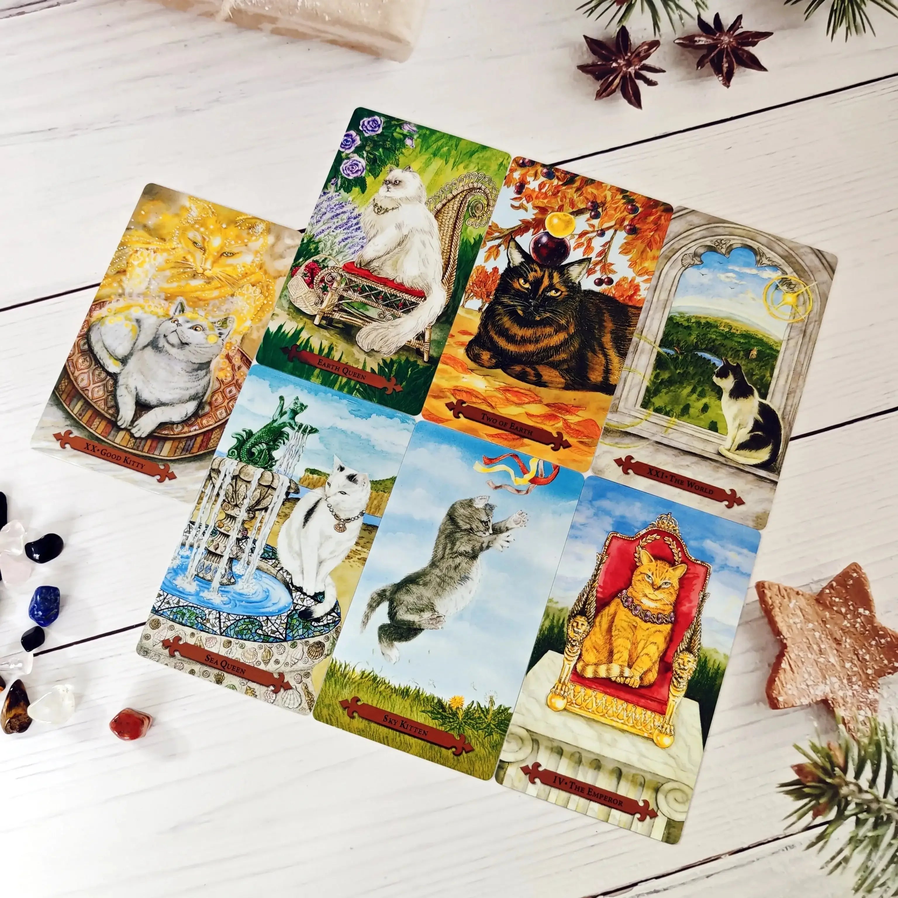 🐾 Mystical Cat Tarot Deck – Full 78-Card Set Featuring Enchanting Cat Imagery for English Visions Divination and Board Games