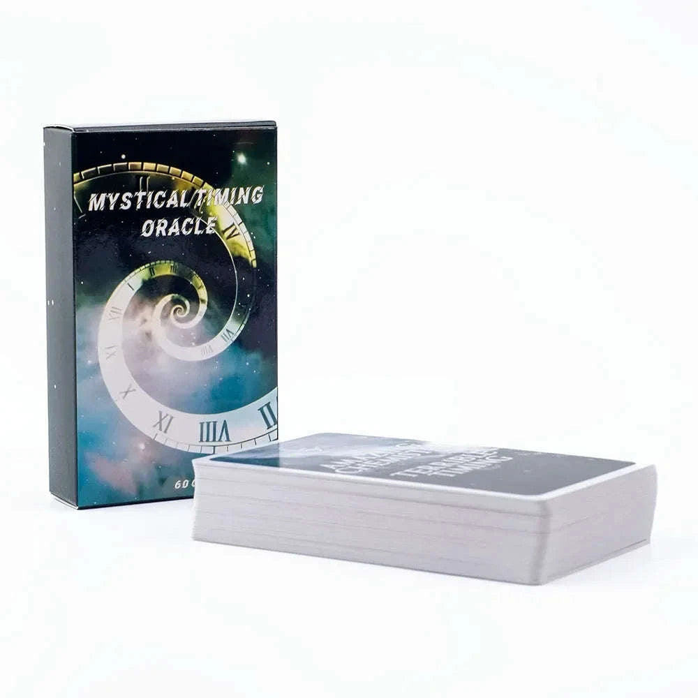 Mystical Timing Oracle – 60-Card Twin Flame and Cosmic Tarot Deck (10.3x6 cm) for Time Frame Divination and Family Board Games