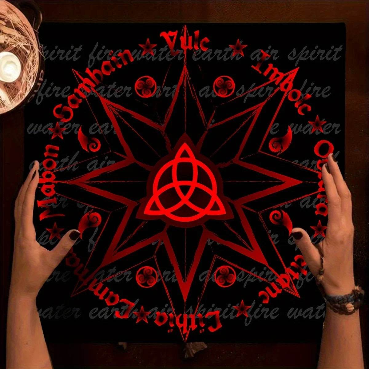 Thai Blessing Co Tarot Altar Cloth Pentomino Mandala Design for Spiritual Rituals YLB-368