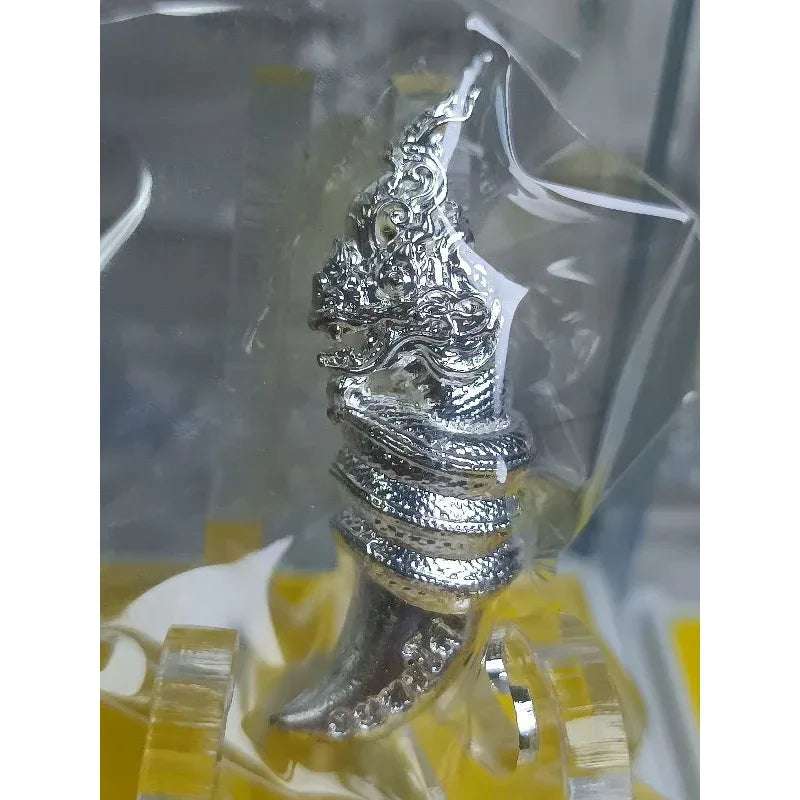 Naga Fang Amulet Wealth - Rich Wealth Edition by Luang Pu Saeng, Wat Pho Chai | Sacred Thai Talisman for Luck and Abundance Premium silver plating