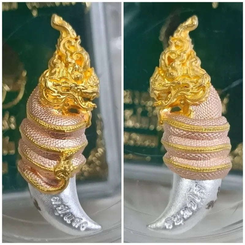 Naga Fang Amulet Wealth - Rich Wealth Edition by Luang Pu Saeng, Wat Pho Chai | Sacred Thai Talisman for Luck and Abundance
