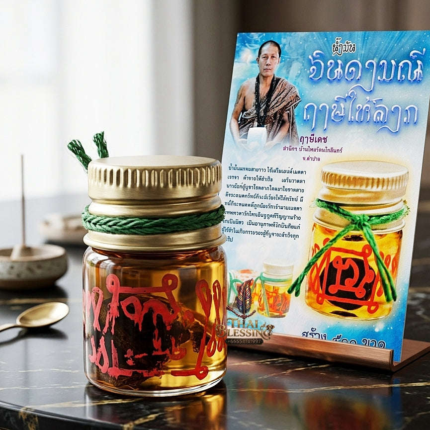 ✨ Nam Man Jindamani Rue-si Hai Lap Jindamani Gemstone & Wish-Fulfilling Sacred Oil - Supreme Commerce, Debt Liberation, & Grace Edition