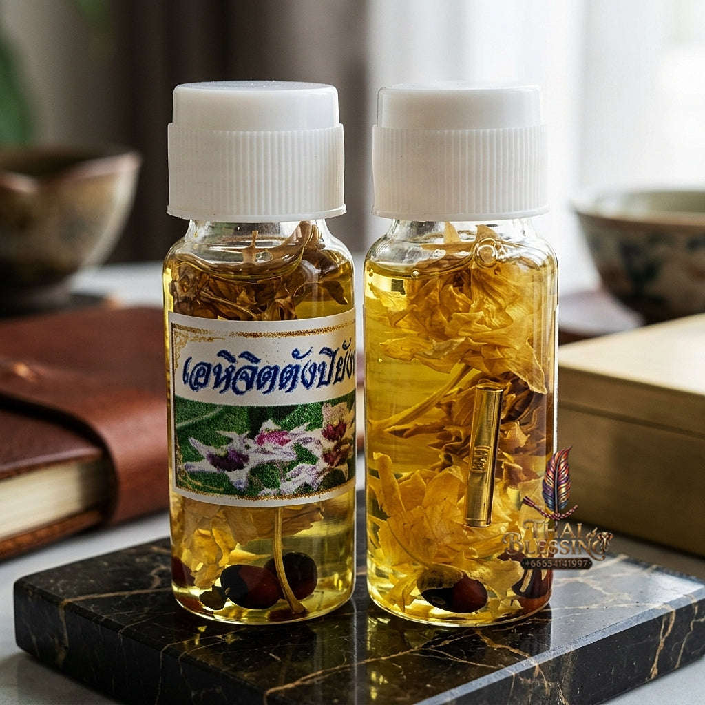 Roi Rak Enchanted Oil by Luang Ta Ruam at Wat Khok Samran | Unstoppable Love, Wealth & Charisma Enhancer!