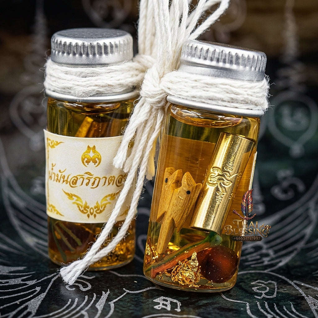 ✨ Nam Man Salika Long Rang (Master-Grade Lost-In-The-Nest Salika Charm Oil - Supreme Speech Persuasion, Seduction, & Commerce Edition, 2566 / 2023) - Kruba Baeng / Wat Ban Tanod