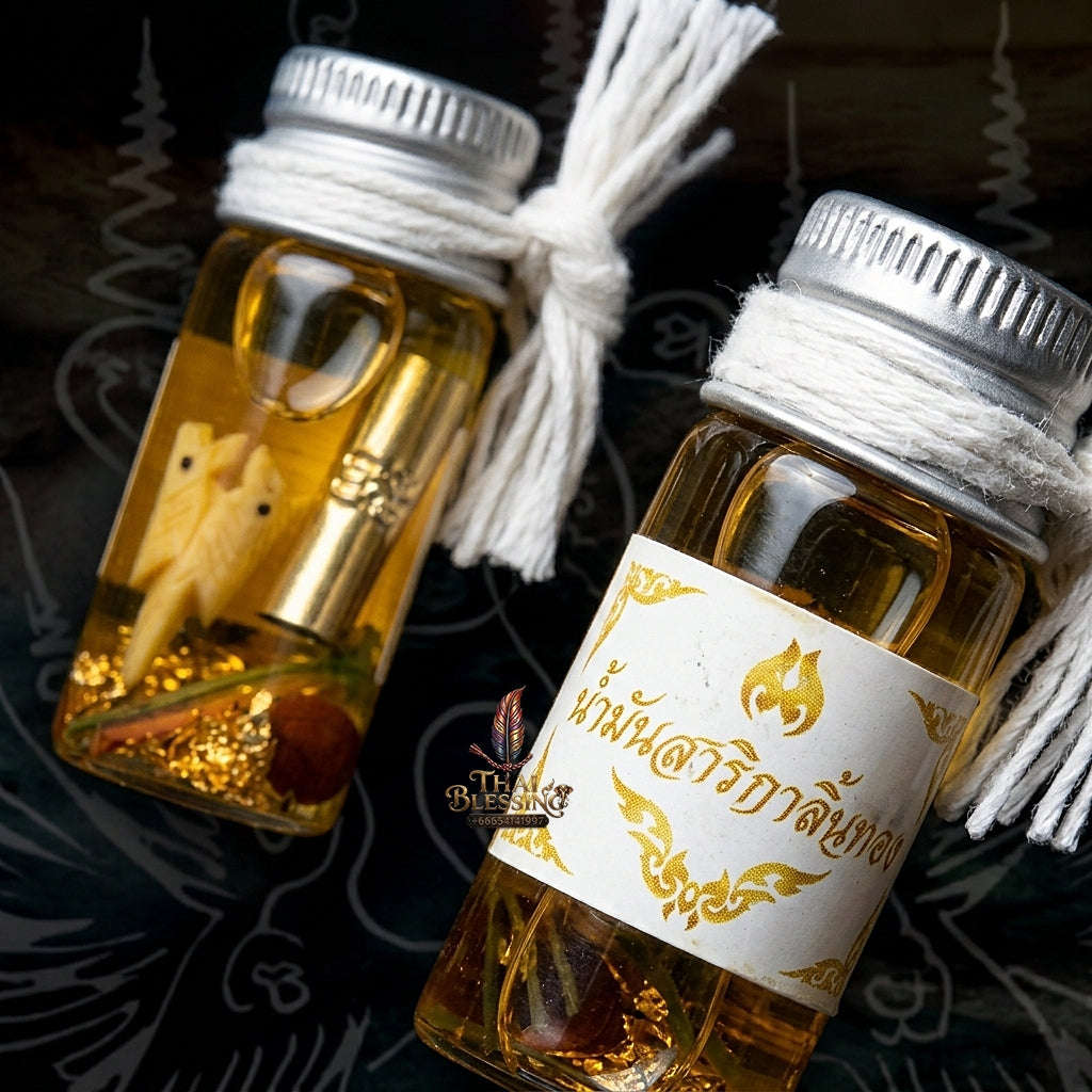 ✨ Nam Man Salika Long Rang (Master-Grade Lost-In-The-Nest Salika Charm Oil - Supreme Speech Persuasion, Seduction, & Commerce Edition, 2566 / 2023) - Kruba Baeng / Wat Ban Tanod