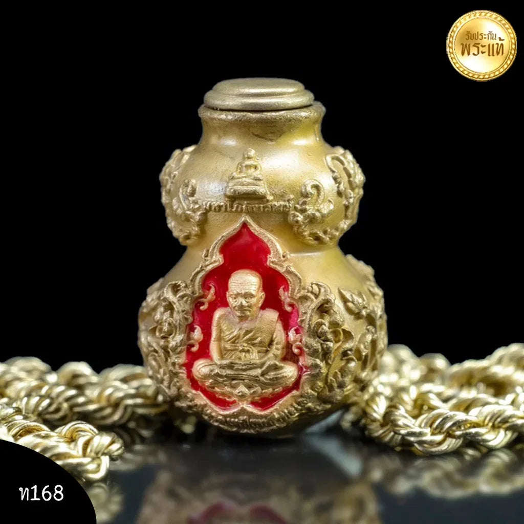 🎃 Nam Tao Maha Pokasap (Wealth Gourd) "Ai Kai Kayasit" Edition: LP Thuad & Ai Kai – Wat Sema Mueang – Bronze Red Enamel – Wealth & Wish Granting Default Title