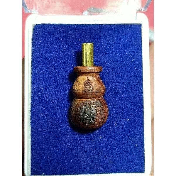 Nam Tao Wealth Amulet 88 - Sacred Three Saints Wooden Carving for Abundance and Compassion
