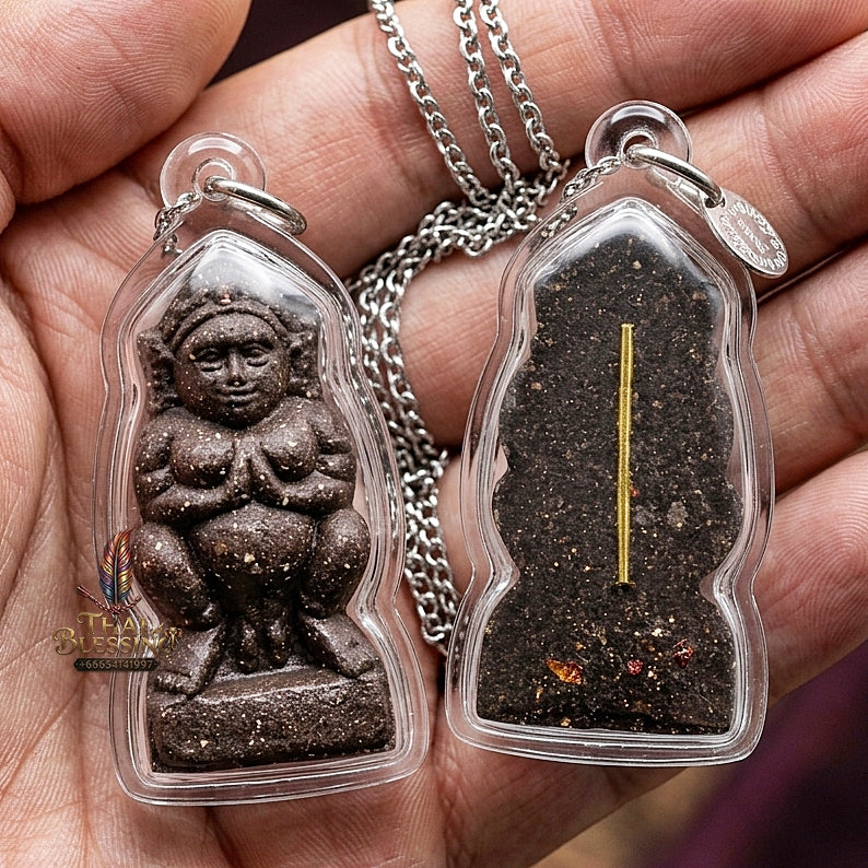 Nang Phim Thai Amulet Protection talisman good luck charm spiritual jewelry Sacred Nang Phim Mother Spirit Deity Black Itthaje Charm Powder