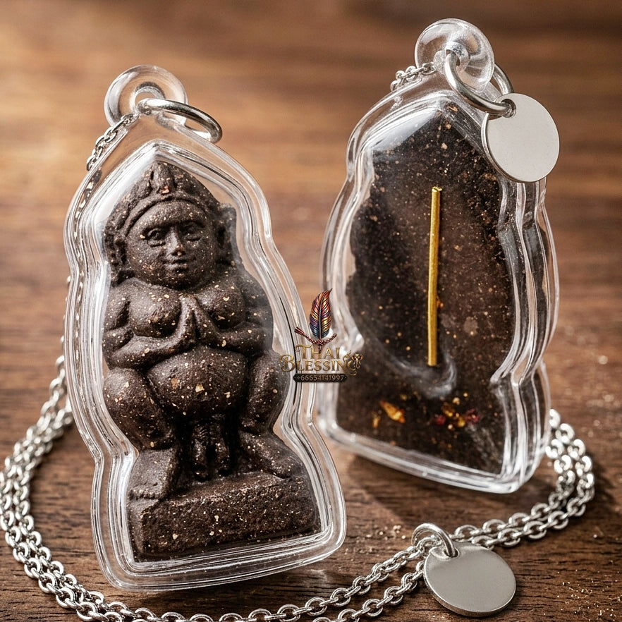 Nang Phim Thai Amulet Protection talisman good luck charm spiritual jewelry Sacred Nang Phim Mother Spirit Deity Black Itthaje Charm Powder