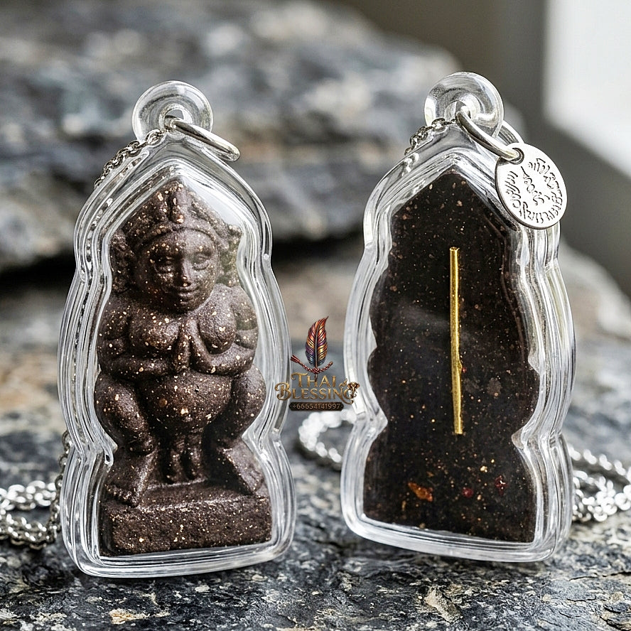 Nang Phim Thai Amulet Protection talisman good luck charm spiritual jewelry Sacred Nang Phim Mother Spirit Deity Black Itthaje Charm Powder