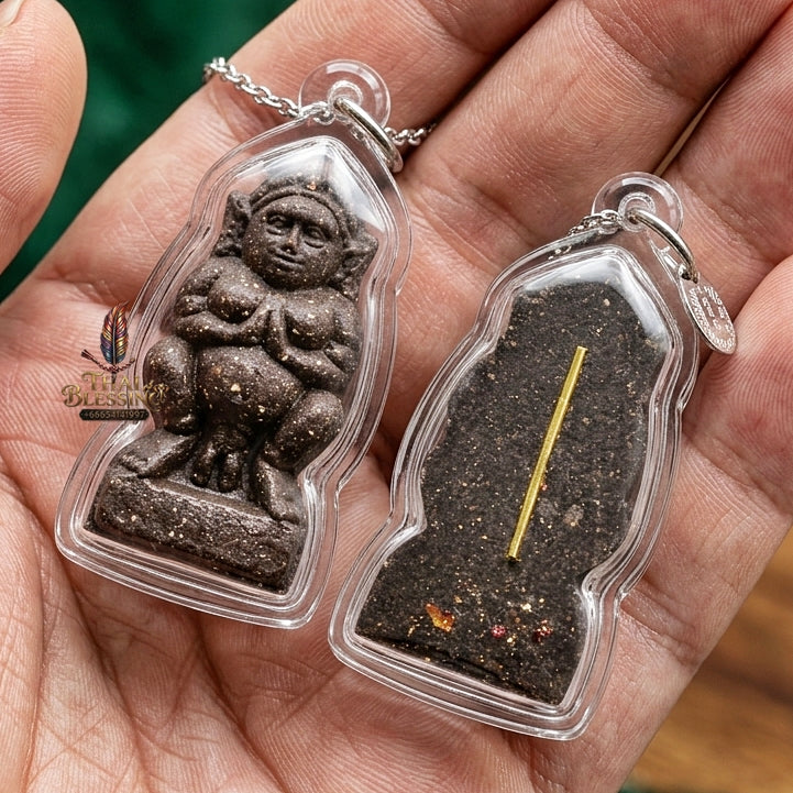 Nang Phim Thai Amulet Protection talisman good luck charm spiritual jewelry Sacred Nang Phim Mother Spirit Deity Black Itthaje Charm Powder