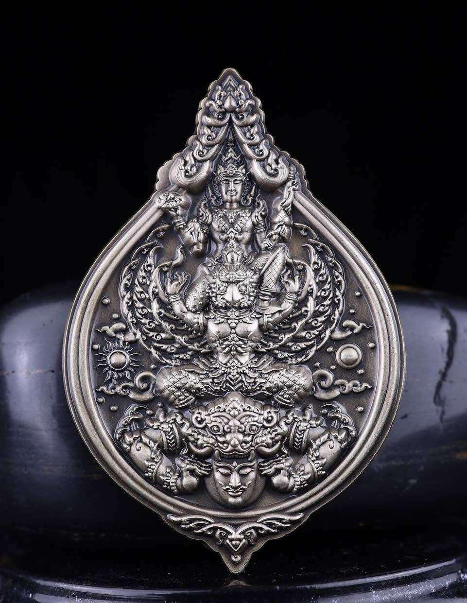 Narai on Garuda Medallion - Limited Edition Temple-Blessed Thai Amulet by Luang Pu Prayoon, Wat Nong Pa Mak