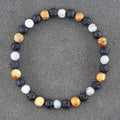 ✨ Natural African Pine Stone Beaded Bracelet – Authentic Picture Stone Bohemian Bangle for Men & Women – Volcanic Elastic Jewelry, Perfect Friendship Gift 10