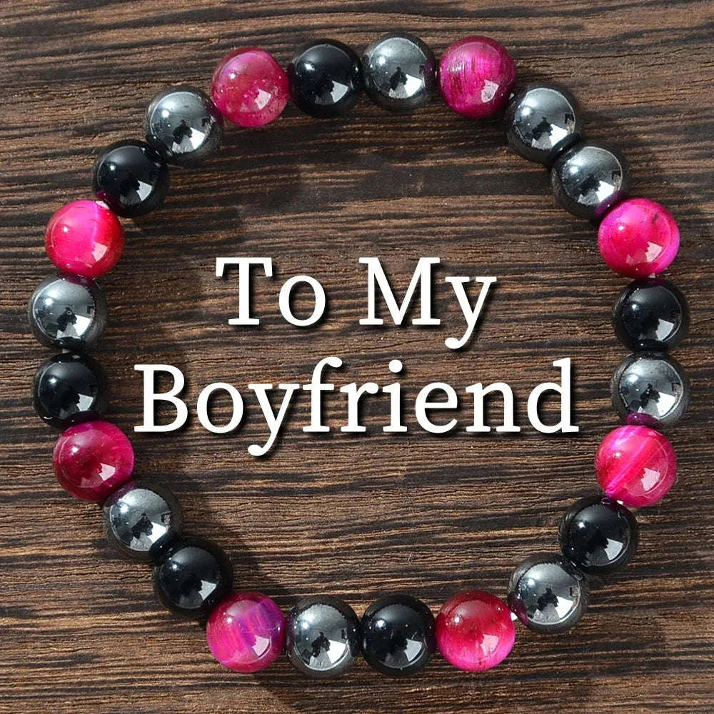 ✨ Natural Crystal Gemstone Bracelet – Meaningful Anniversary Gift for Boyfriends, Perfect for Daily Wear & Special Occasions style E