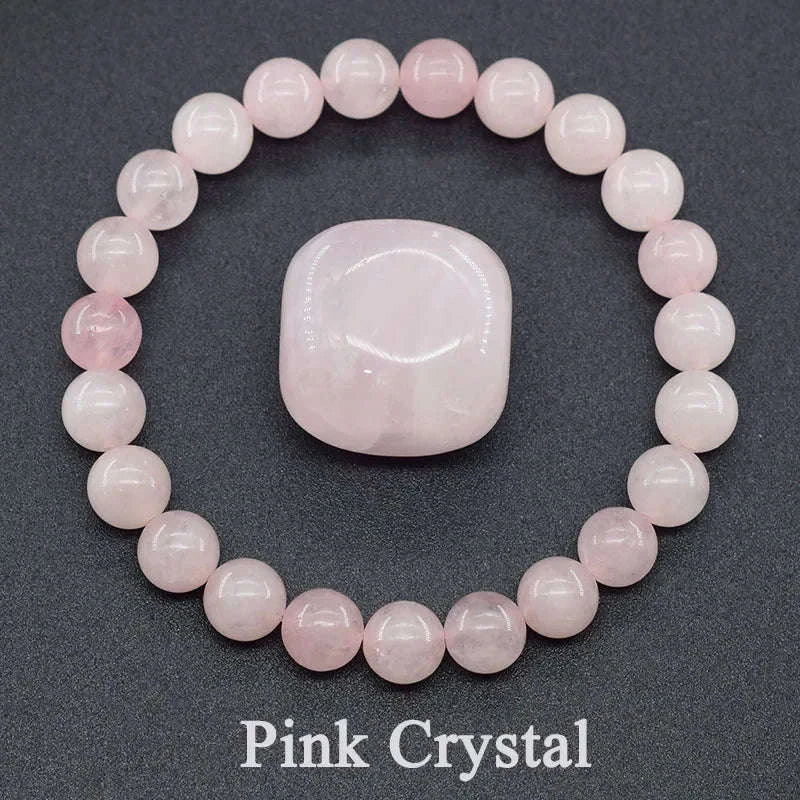✨ Natural Red Picasso Jasper Stone Beads Elastic Bracelet – Unisex Healing Crystal Jewelry with Round Red Pine Beads – Elegant Jade Bangle Gift 35 Pink Crystal 6mm Beads