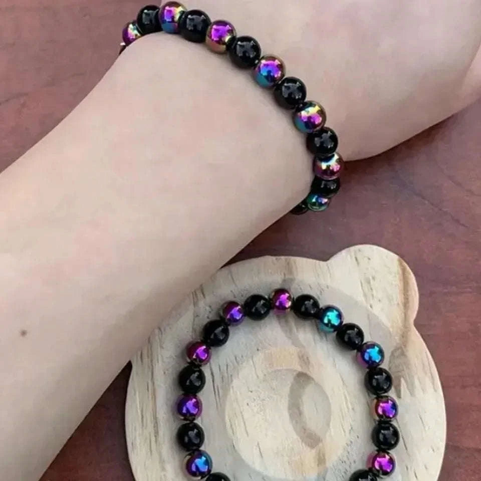 ✨ Natural Stone Energy Bracelet – Unisex Crystal Beaded Stretch Bangle – Adjustable Bead Bracelet Gift for Women & Men
