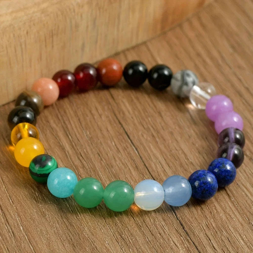 ✨ Natural Stone Symbolic Beaded Bracelet – Unisex Anxiety Relief, Protection, Money Attraction & Spiritual Inner Self-Love Jewelry