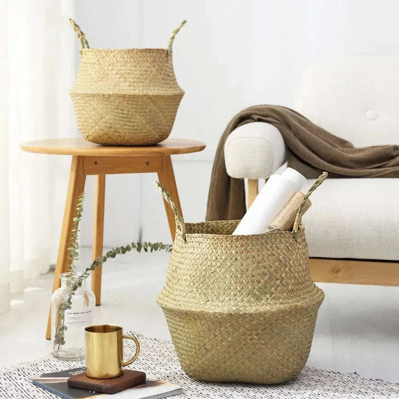 🌿 Natural Storage Baskets – Straw, Wicker, Rattan & Seagrass for Stylish Home & Garden Organization