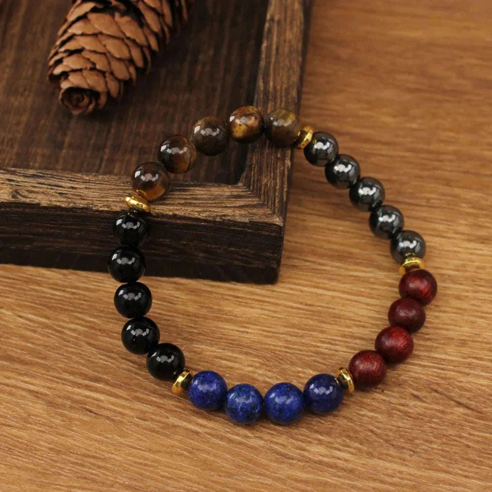 ✨ Natural Tiger Eye Stone Beaded Bracelet – Wealth & Prosperity Energy Jewelry for Men – Perfect Christmas Gift for Boyfriend, Dad, and Uncle