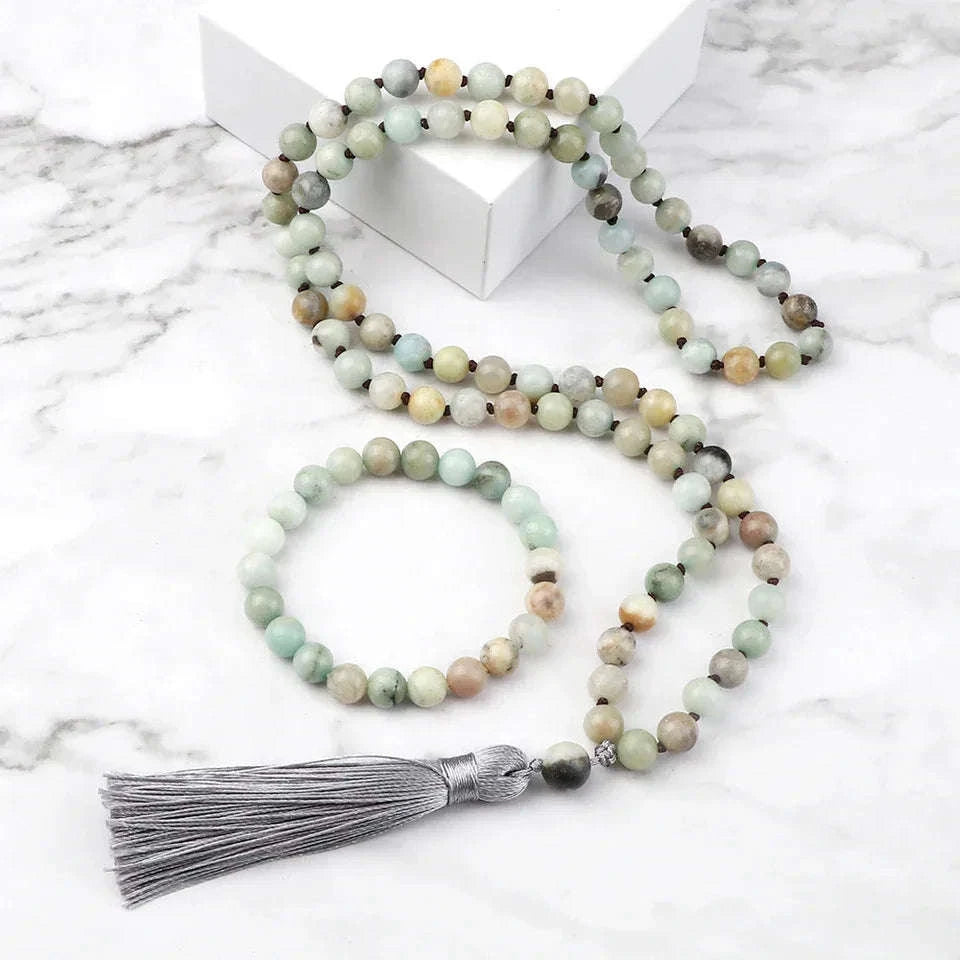 🐯 Natural Tiger Eye Stone Jewelry Set (Necklace & Bracelet): Healing Tassel Pendant & Sweater Chain – Confidence, Wealth & Protection Crystal for Women