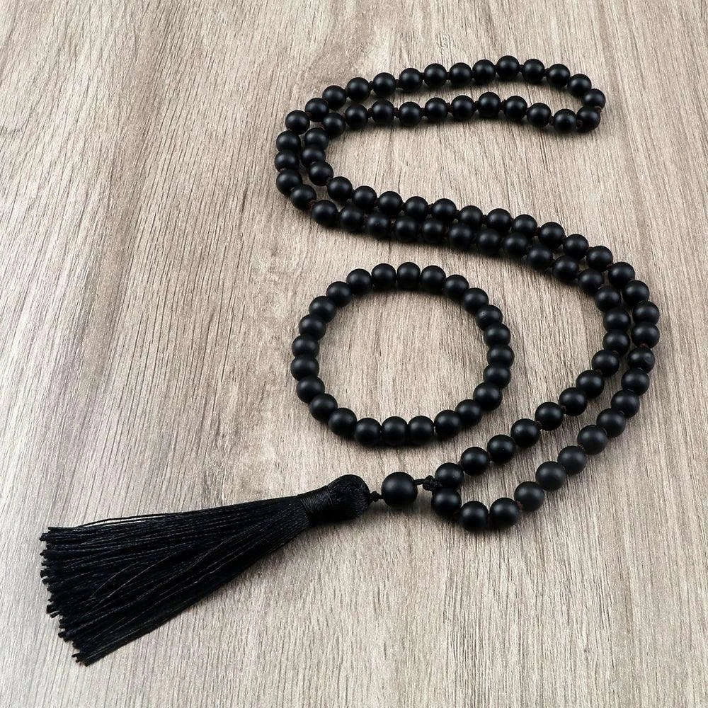 🐯 Natural Tiger Eye Stone Jewelry Set (Necklace & Bracelet): Healing Tassel Pendant & Sweater Chain – Confidence, Wealth & Protection Crystal for Women