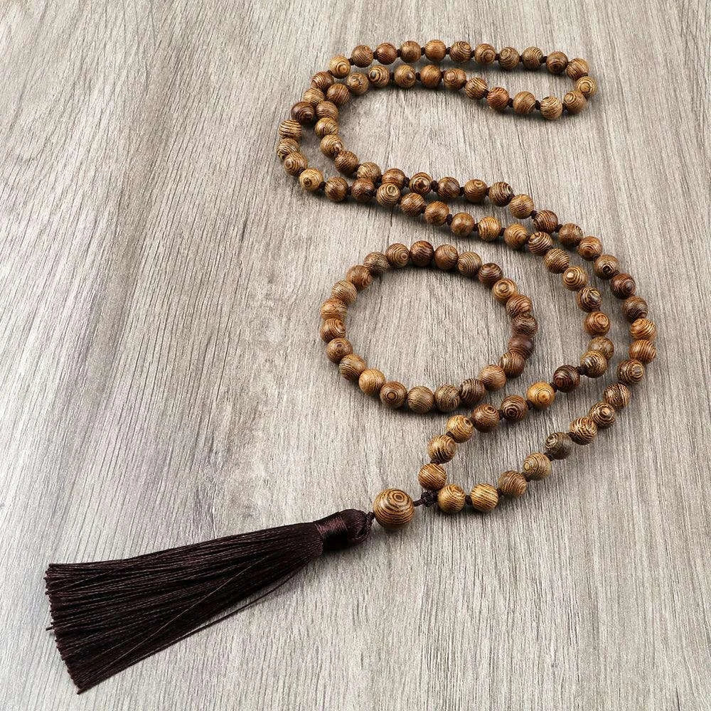 🐯 Natural Tiger Eye Stone Jewelry Set (Necklace & Bracelet): Healing Tassel Pendant & Sweater Chain – Confidence, Wealth & Protection Crystal for Women