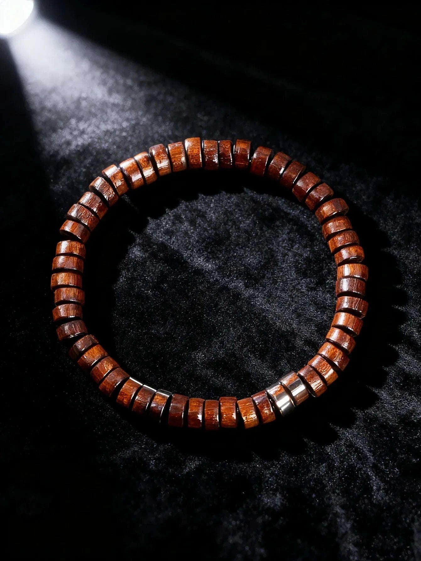 ✨ Natural Volcanic Stone Bracelet for Men – Light Blue Lava Beads & Handmade Retro Wood Beads – Vigour, Protection & Calmness Jewelry 2