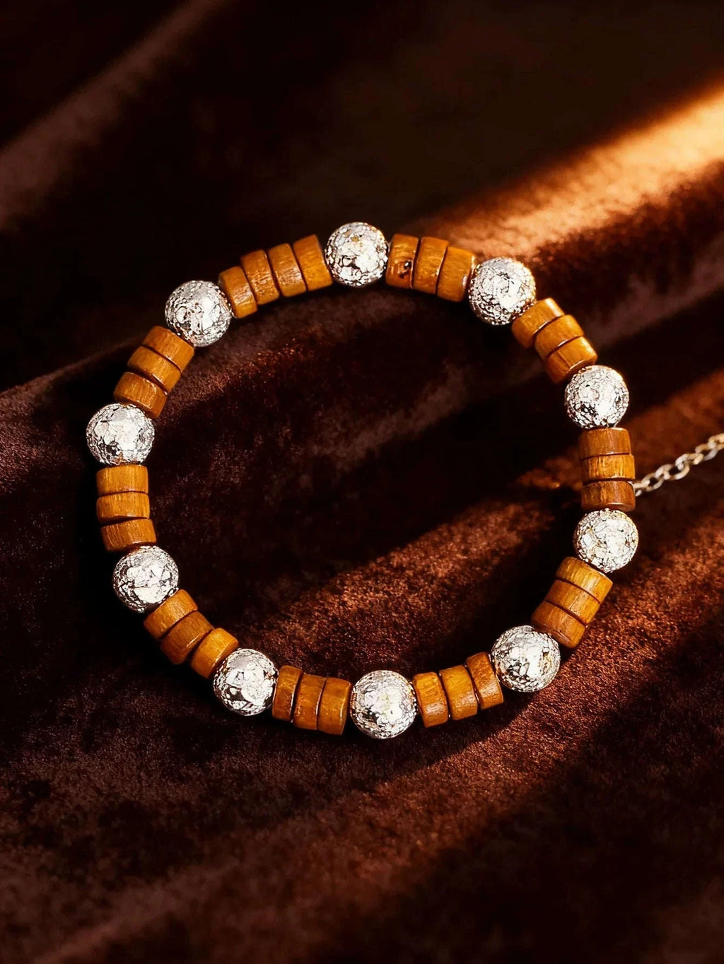 ✨ Natural Volcanic Stone Bracelet for Men – Light Blue Lava Beads & Handmade Retro Wood Beads – Vigour, Protection & Calmness Jewelry 17