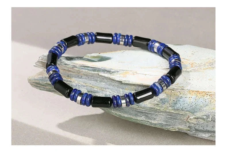 🐯 Natural Yellow Tiger Eye Tube Bracelet: Modern Cylinder Stone Bangle with Stainless Steel – Wealth, Confidence & Energy Jewelry for Men & Women
