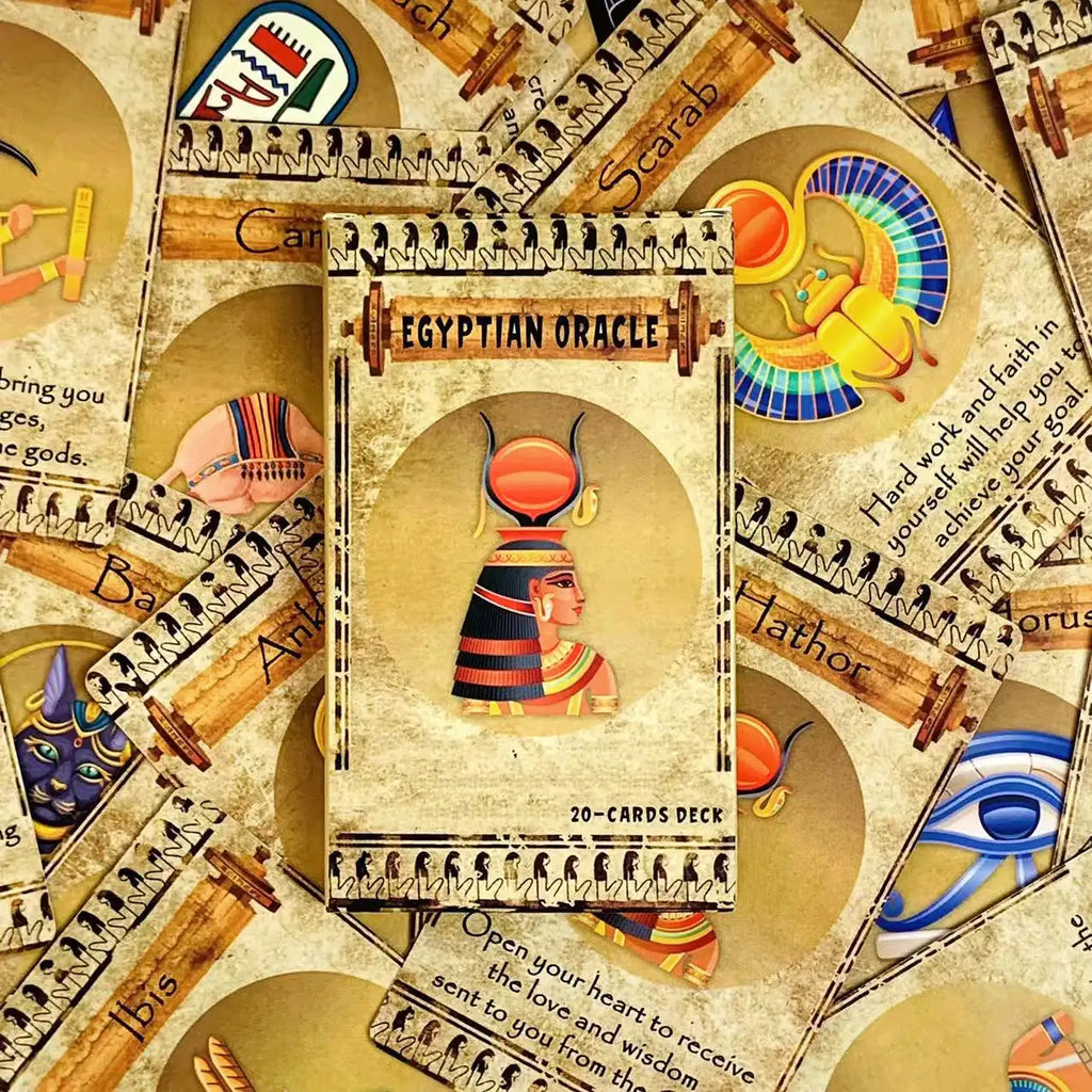 Egyptian Oracle Cards – 20-Card Deck Featuring Classic Egyptian Symbols for Spiritual Insight and Meditation