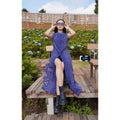 New Indigo Print Wrap Coat for Women | Long 51 Inch Length | Available in M & XL Sizes M อก32-36