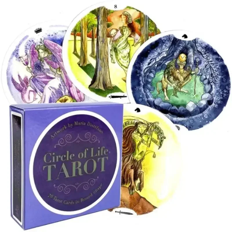 Circle of Life Tarot – 78 Round Cards Deck Infused with Sacred Blessings for Intuition and Spiritual Growth