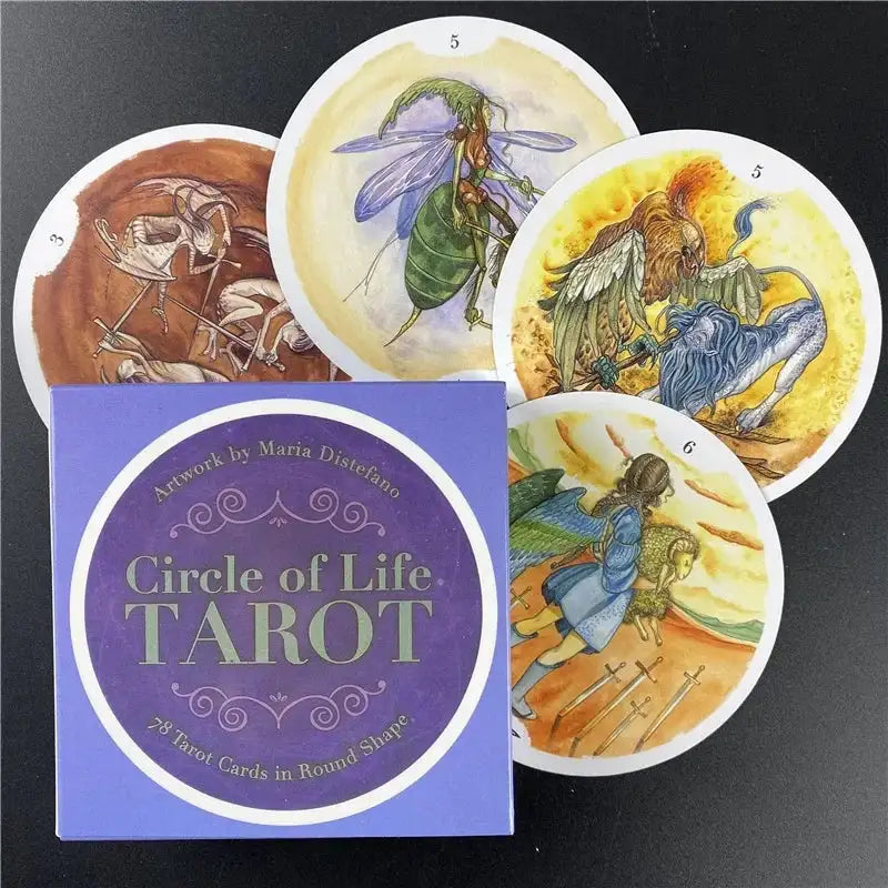 Circle of Life Tarot – 78 Round Cards Deck Infused with Sacred Blessings for Intuition and Spiritual Growth