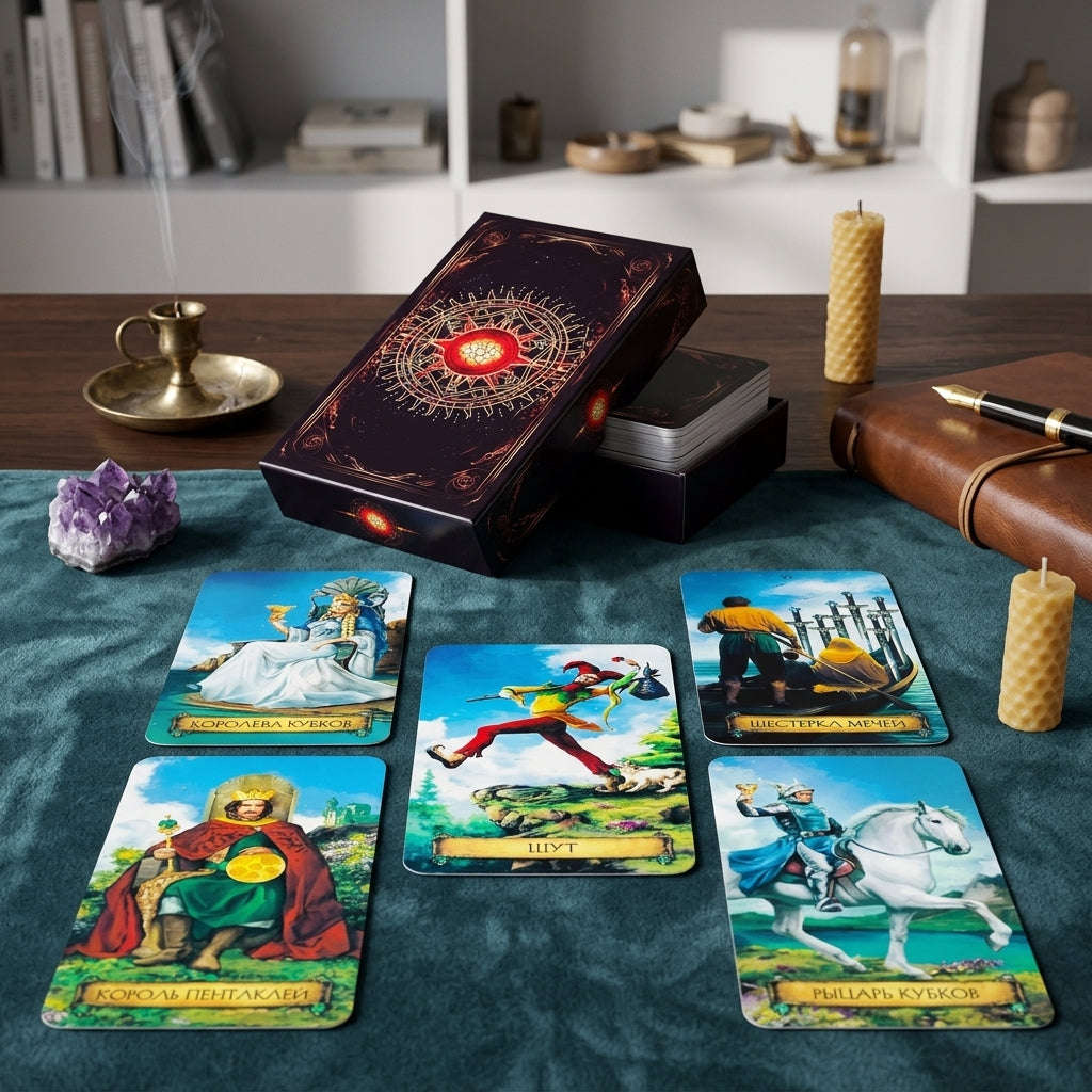 ✨ New Tarot Cards: 78-Deck Oracle Russian Visions Fate Divination Edition Board Playing Games & Holiday New Year Gifts Thai Blessing Co By RURUECHA
