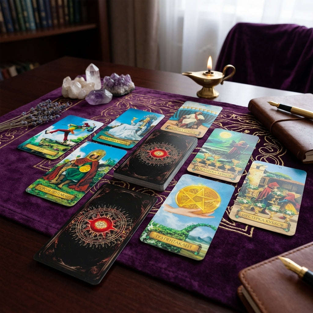 ✨ New Tarot Cards: 78-Deck Oracle Russian Visions Fate Divination Edition Board Playing Games & Holiday New Year Gifts Thai Blessing Co By RURUECHA