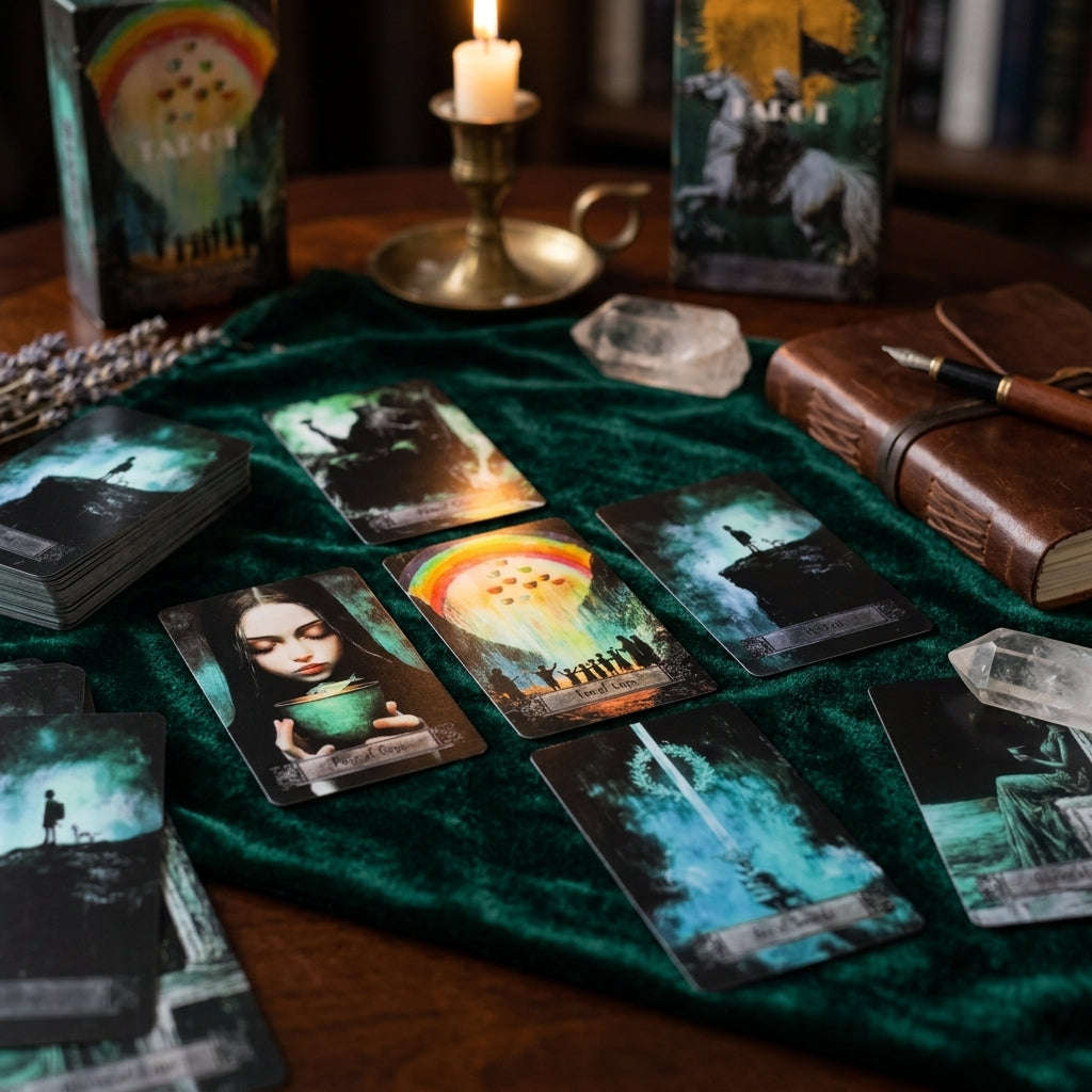 ✨ New Tarot Cards: 78 Pcs Mystical Art Tarot Cards for Divination & Intuitive Readings, Perfect for Spiritual Guidance & Collectors Thai Blessing Co By RURUECHA