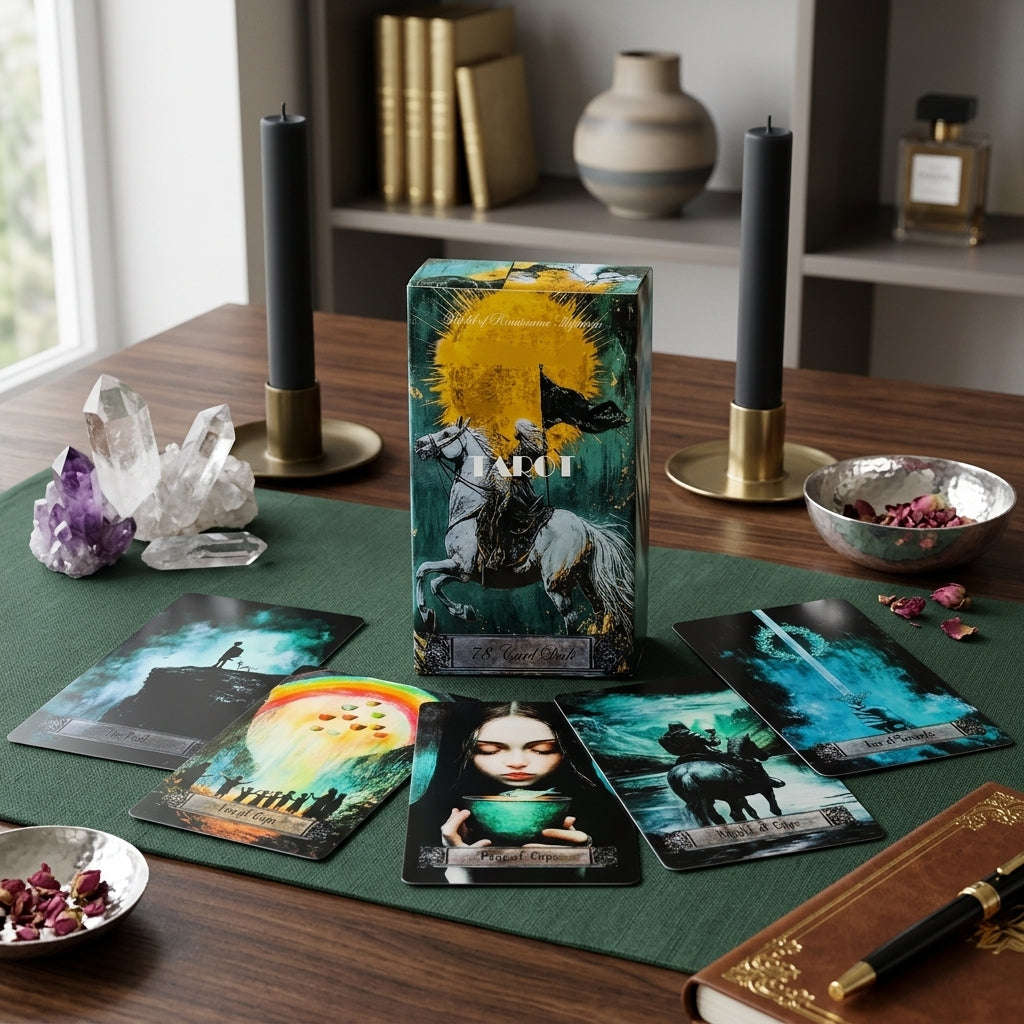 ✨ New Tarot Cards: 78 Pcs Mystical Art Tarot Cards for Divination & Intuitive Readings, Perfect for Spiritual Guidance & Collectors Thai Blessing Co By RURUECHA