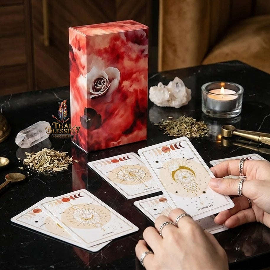 ✨ New The Art Of Tarot Cards 12x7CM English Version Divination Cards Game With Paper Guidebook, Perfect For Spiritual Guidance Thai Blessing Co By RURUECHA