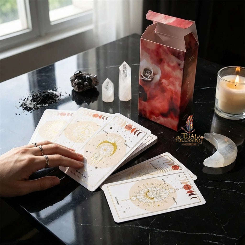 ✨ New The Art Of Tarot Cards 12x7CM English Version Divination Cards Game With Paper Guidebook, Perfect For Spiritual Guidance Thai Blessing Co By RURUECHA